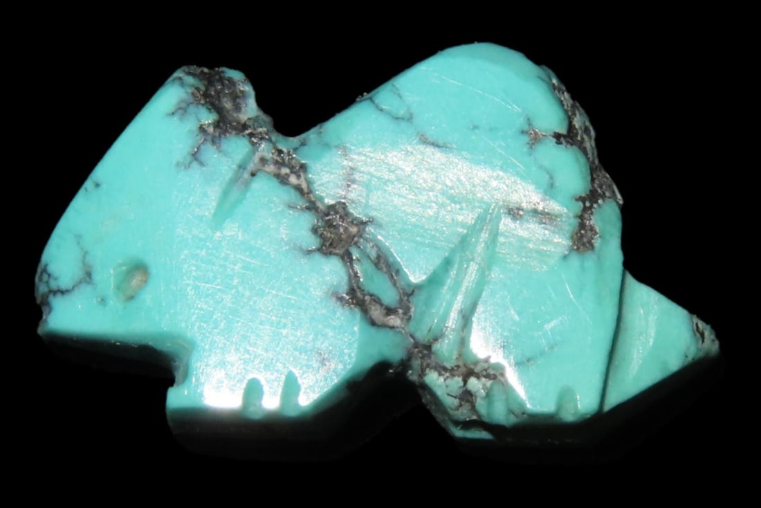 Nice Turquoise Zuni Fetish Rabbit Effigy Bead, Animal Effigy, Great Example (1 of 4)