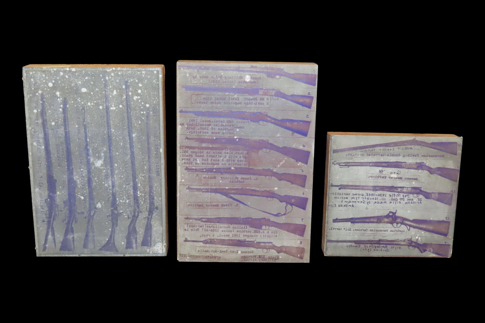 Lot of Antique Printing Plates with Guns, Rifles, Muzzleloader, Kentucky Long Rifles, etc. Used in (1 of 5)