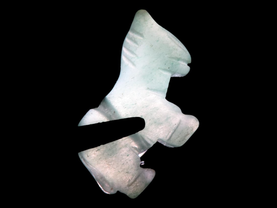 Nice Translucent Jade Zuni Fetish Donkey Effigy Bead, Animal Effigy, Great Example (1 of 6)