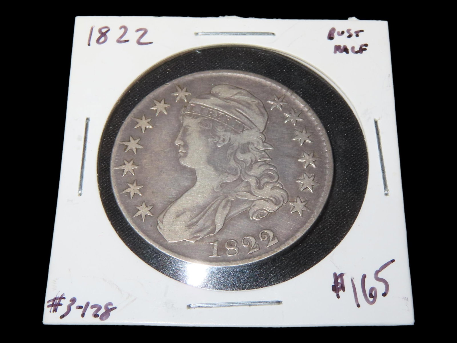 1822 Silver Bust Half Dollar, Lettered Edge, Nice Higher Grade Example, Amazing Original Details &: 1822 Silver Bust Half Dollar, Lettered Edge, Nice Higher Grade Example, Amazing Original Details & Nice Patina. Early U.S. Coin, Lady Liberty 1/2 $1