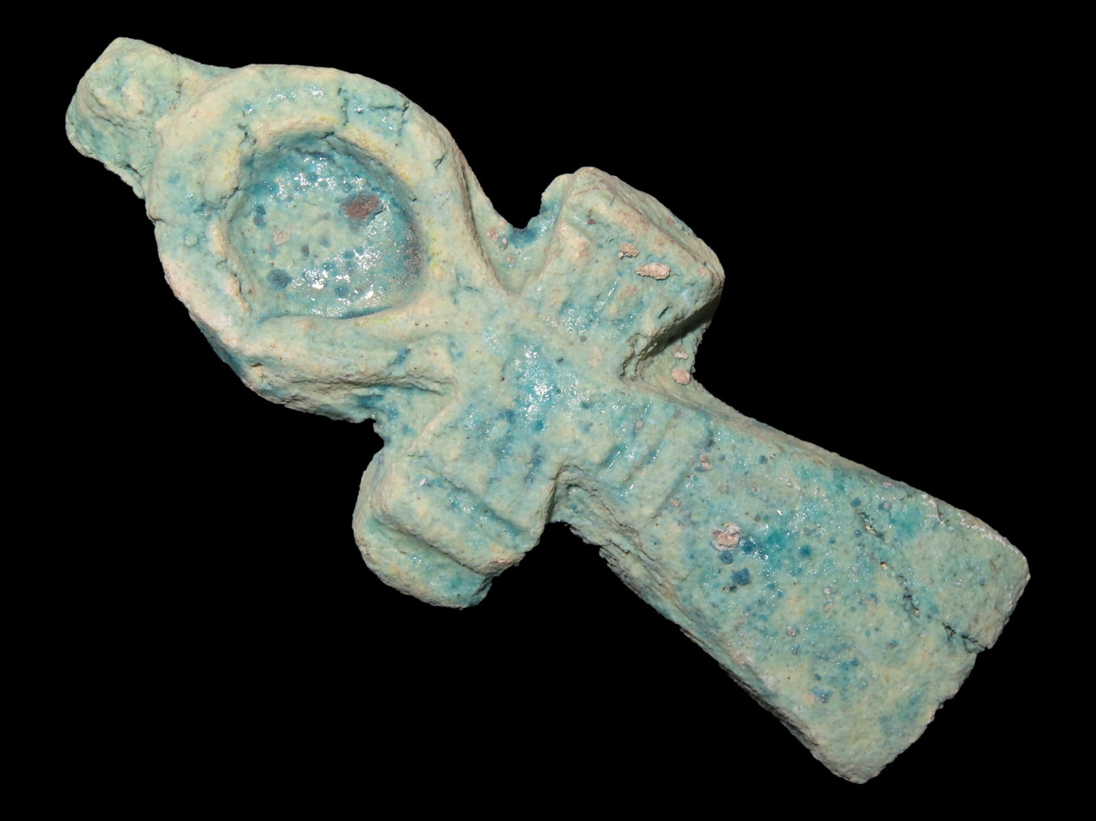 3 3/8" Egyptian Faience Ankh Amulet "Key of Life," Ptolemaic, 305-30BC (1 of 6)