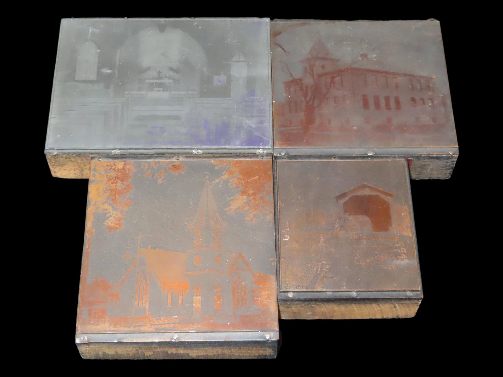 Lot of 6 Antique Printing Plates with Old Buildings, Churches, etc. Used in one of Rev. Heike's (1 of 6)