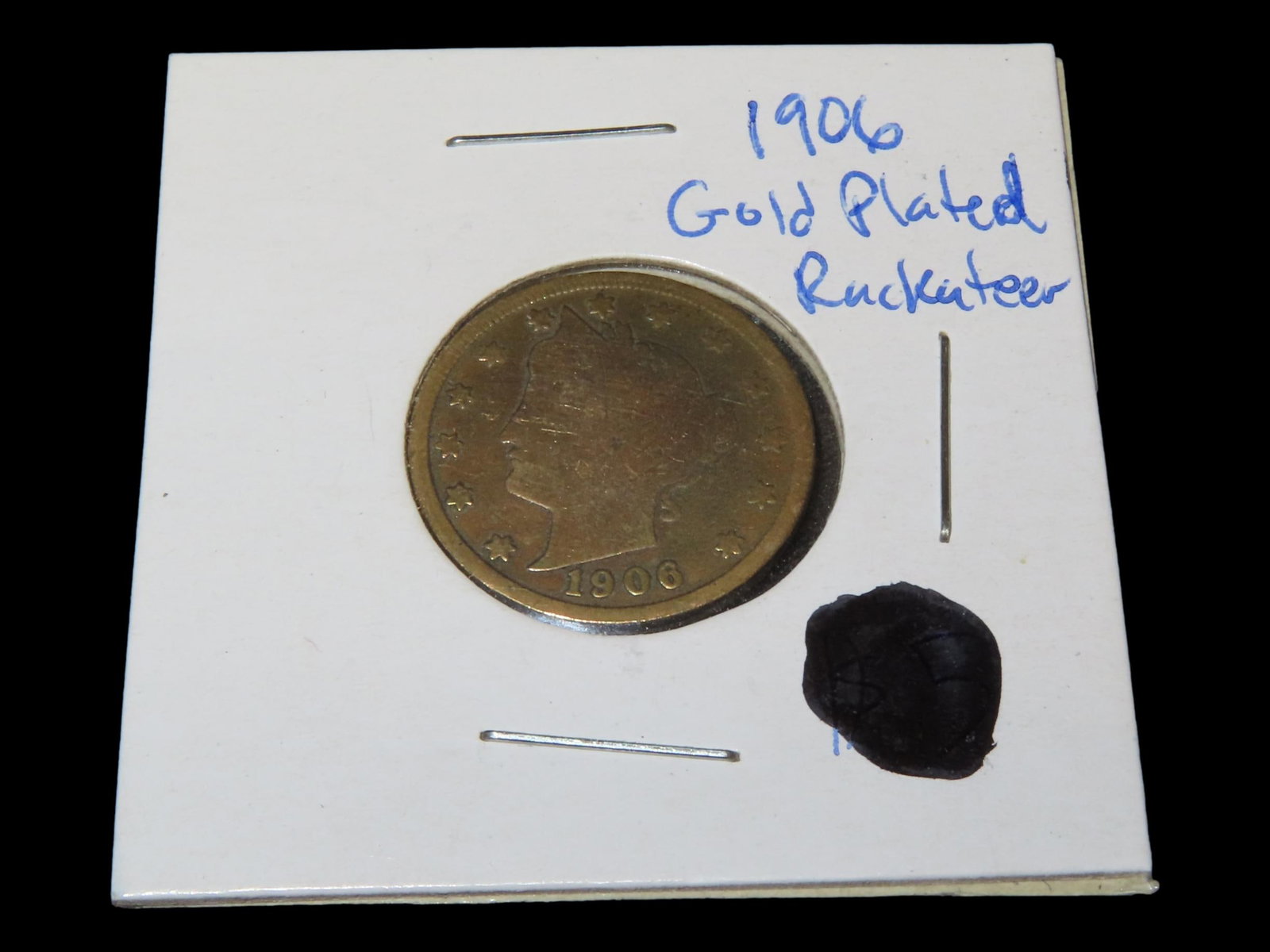Rare 1903 Gold Plated "Rackateer" Nickel, These were Plated back in the early 1900's to try to pass (1 of 4)