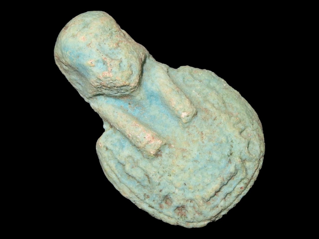 Nice Egyptian Faience Amulet, Pharoh, 1550-332BC. Great Example (1 of 5)