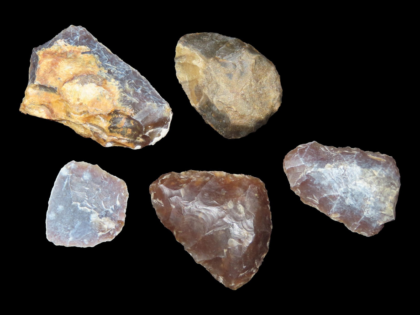 Nice Lot of Knife River Flint Thumb Scrapers from the Dakotas. Beautiful Translucent KRF. (1 of 3)