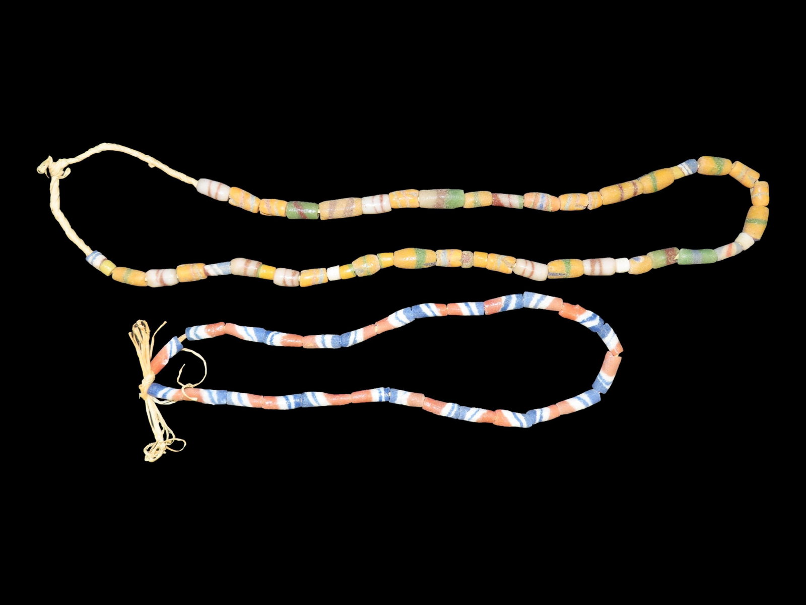 Two Colorful Strands of Sand Cast Trade Beads. Africa (1 of 5)