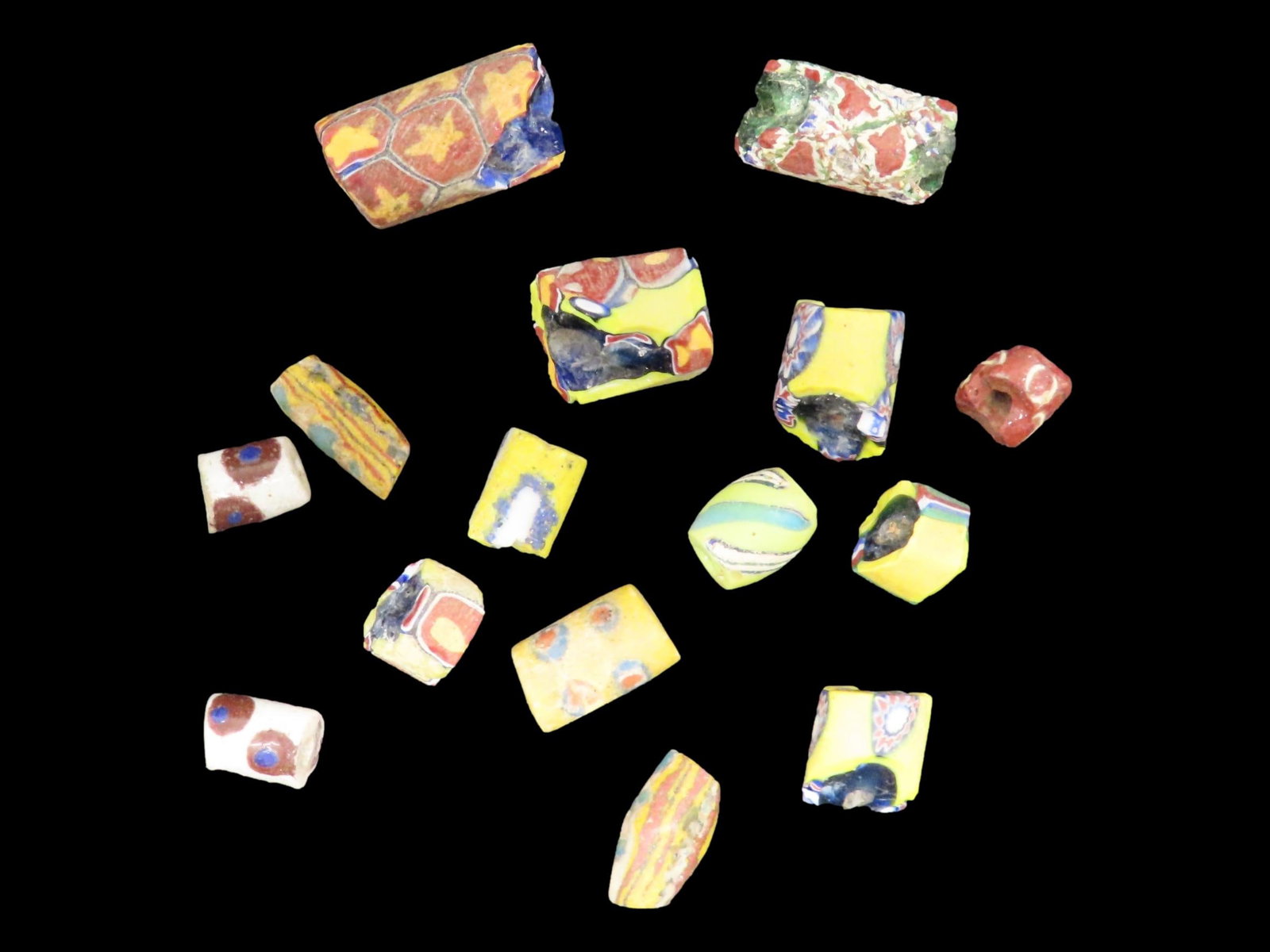 Nice Lot of Mosaic Millefiori Trade Beads, Africa. Colorful Example.s (1 of 4)