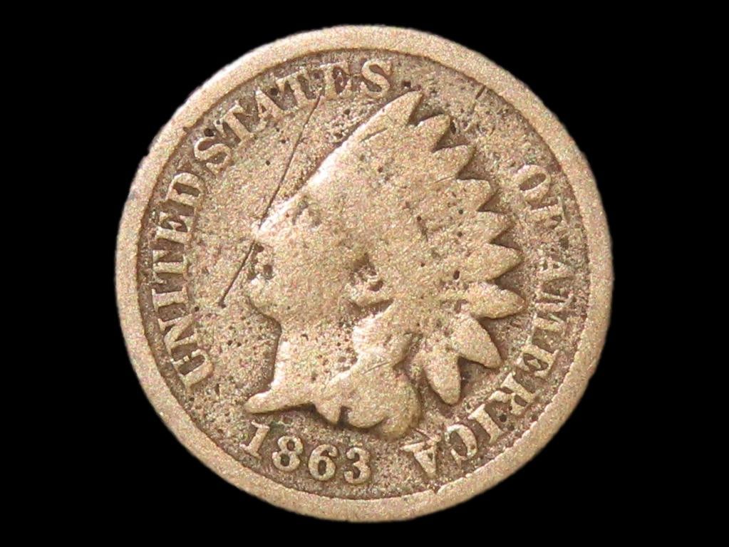 Nice 1863 Civil War Era Indian Head Cent, Penny, Copper Nickel Penny. All letters of "Liberty" are: Nice 1863 Civil War Era Indian Head Cent, Penny, Copper Nickel Penny. All letters of "Liberty" are visible. Great piece of United States History