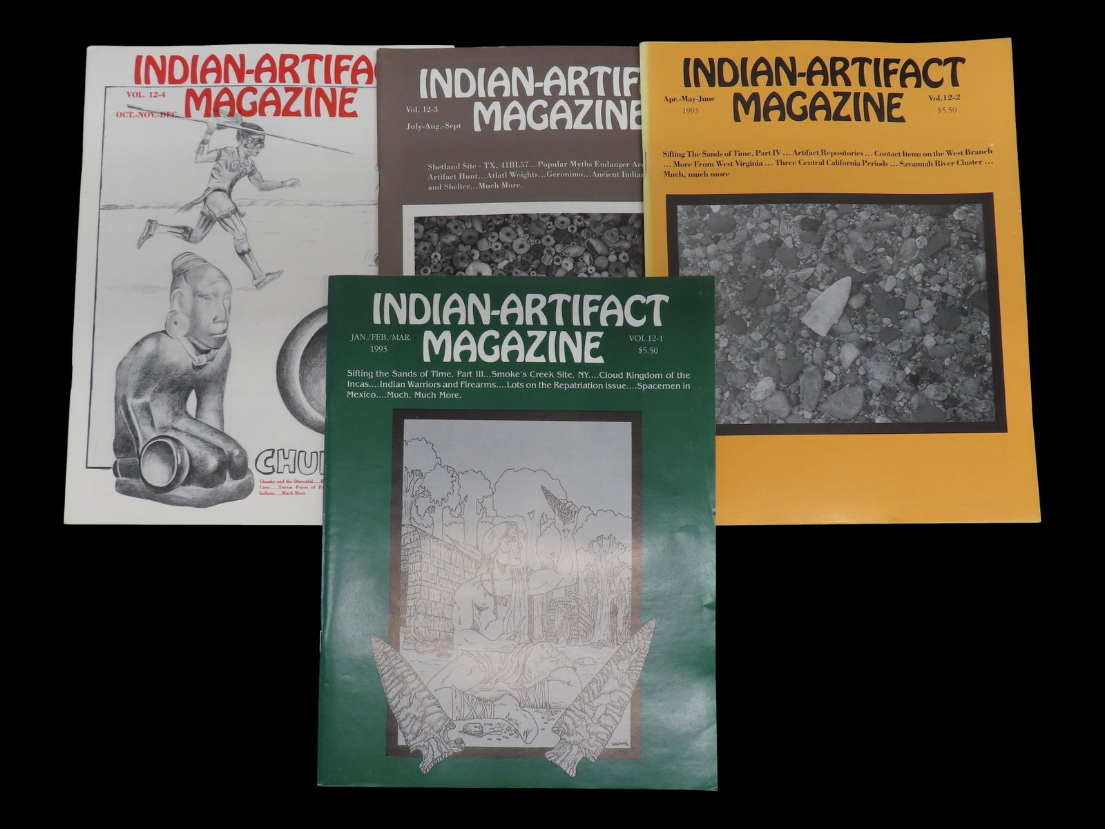 COMPLETE SET OF INDIAN ARTIFACT MAGAZINES FOR 1993, TONS OF GREAT PICS AND ARTICLES!: COMPLETE SET OF INDIAN ARTIFACT MAGAZINES FOR 1993, TONS OF GREAT PICS AND ARTICLES!