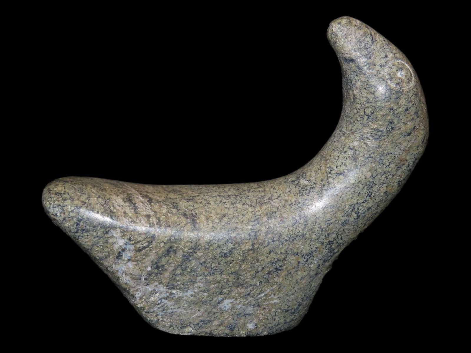 Vintage Alaskin Eskimo Hand Carved Stone Duck / Bird / Goose. Signed on Bottom. Northwest Coast / (1 of 8)