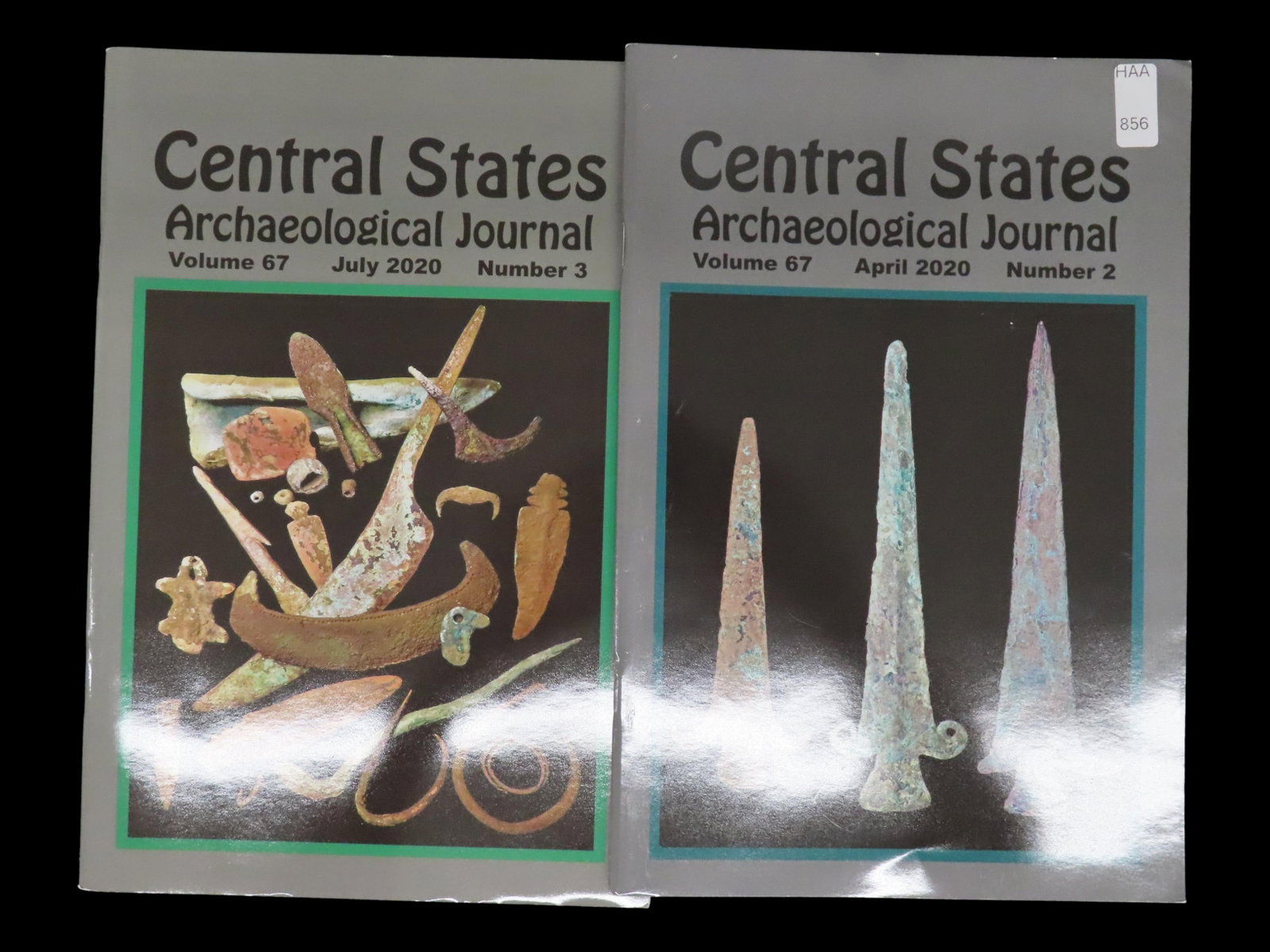 PAIR OF 2020 CENTRAL STATES ARCHAEOLOGICAL JOURNALS WITH COPPER ARTIFACTS ON THE COVERS: PAIR OF 2020 CENTRAL STATES ARCHAEOLOGICAL JOURNALS WITH COPPER ARTIFACTS ON THE COVERS