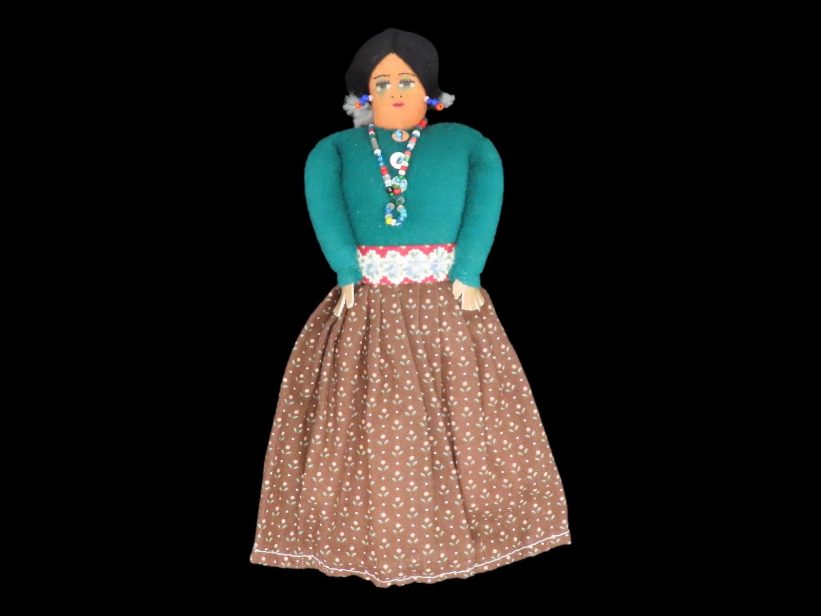 8" Native American Sioux Plains Indian Beaded Doll, Circa 1920's (1 of 6)