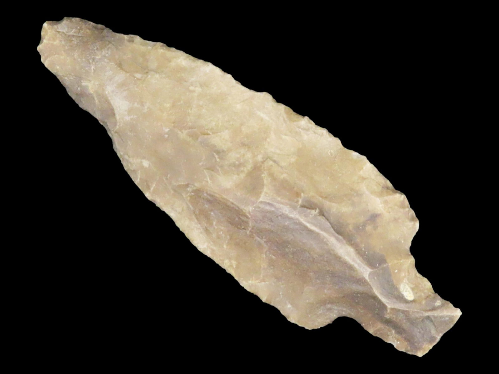 2 7/8" Heavily Patinated Archaic Stemmed Benton found in Wayne County Tennessee.: 2 7/8" Heavily Patinated Archaic Stemmed Benton found in Wayne County Tennessee.