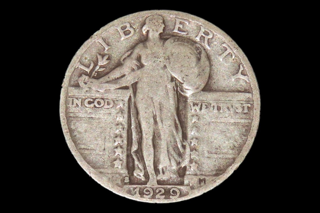 1927 Better Grade Standing Liberty Silver Quarter Dollar, Early U.S. Coins, United States Currency: 1927 Better Grade Standing Liberty Silver Quarter Dollar, Early U.S. Coins, United States Currency