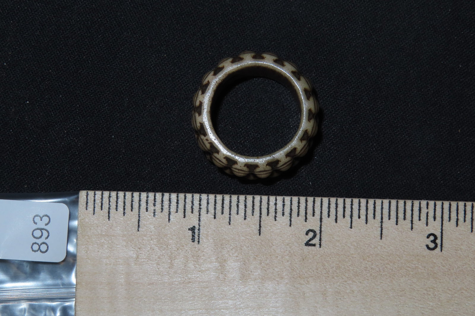 Antique Carved Bone Ring - 4