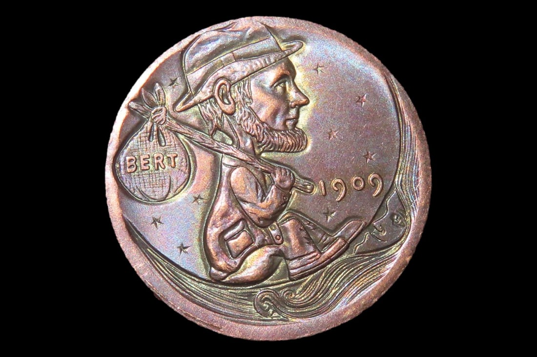 Vintage Hobo Engraved Lincoln Wheat Penny, Cent. Hobo Nickel. (1 of 3)