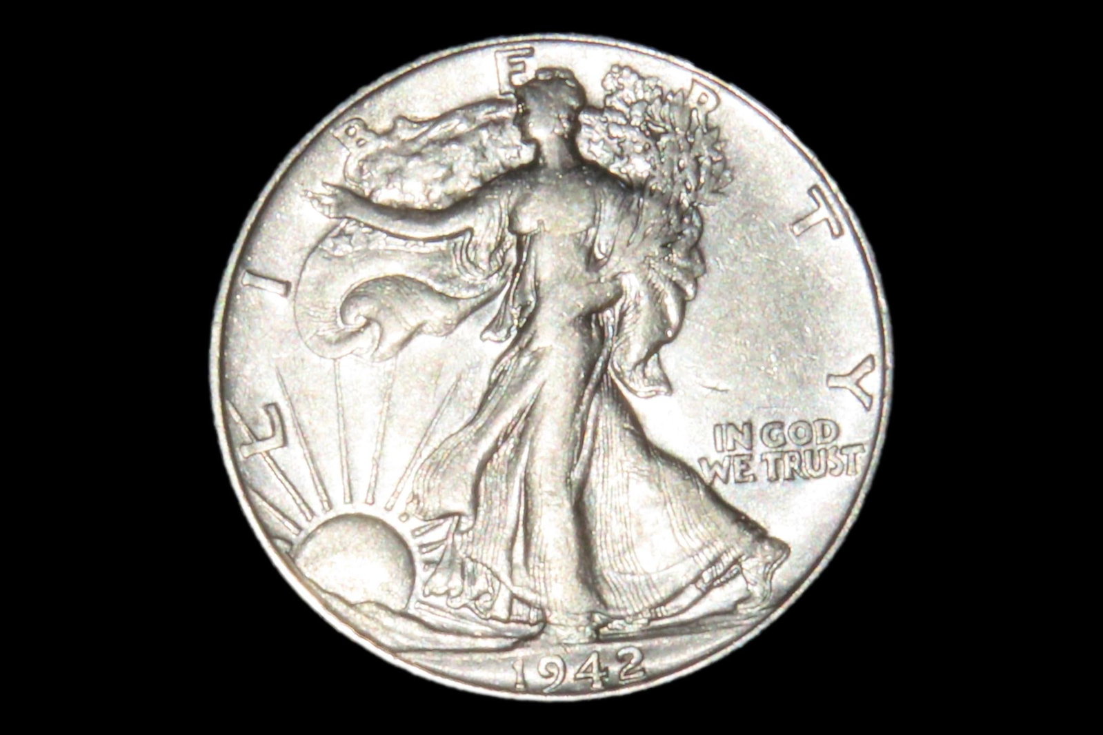1942 Walking Liberty Silver Half Dollar, Great Original Condition, Early U's Coin, United States: 1942 Walking Liberty Silver Half Dollar, Great Original Condition, Early U's Coin, United States Currency