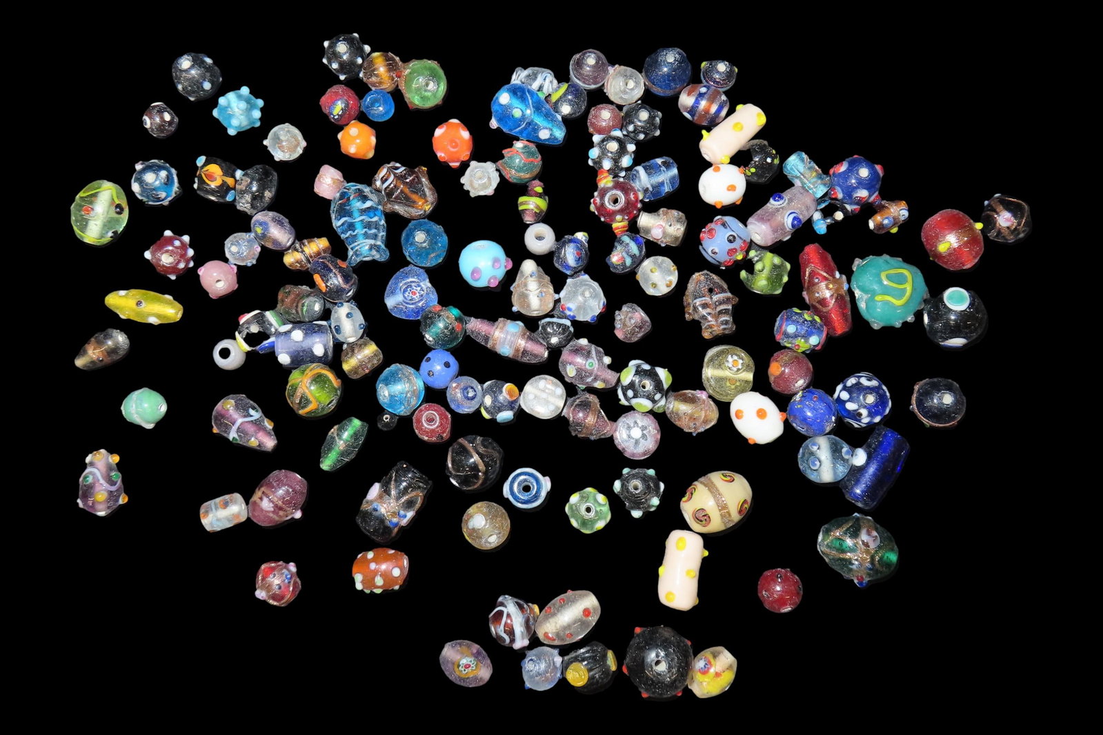 Colorful Lot of Elaborate Roman Style Mosaic Glass Beads. Over 200 examples, each one unique! (1 of 6)