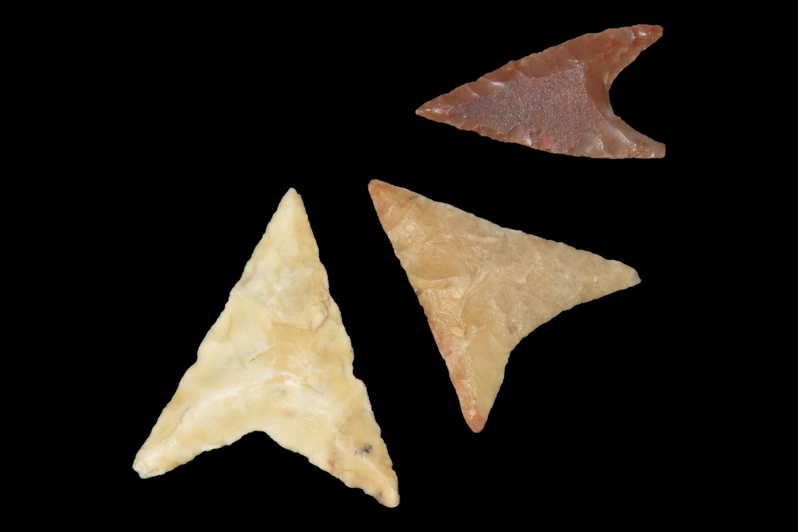 Nice lot of Higher Grade African Neolithic Triangle Arrowheads, Africa. Nice Concave Base Styles, (1 of 14)