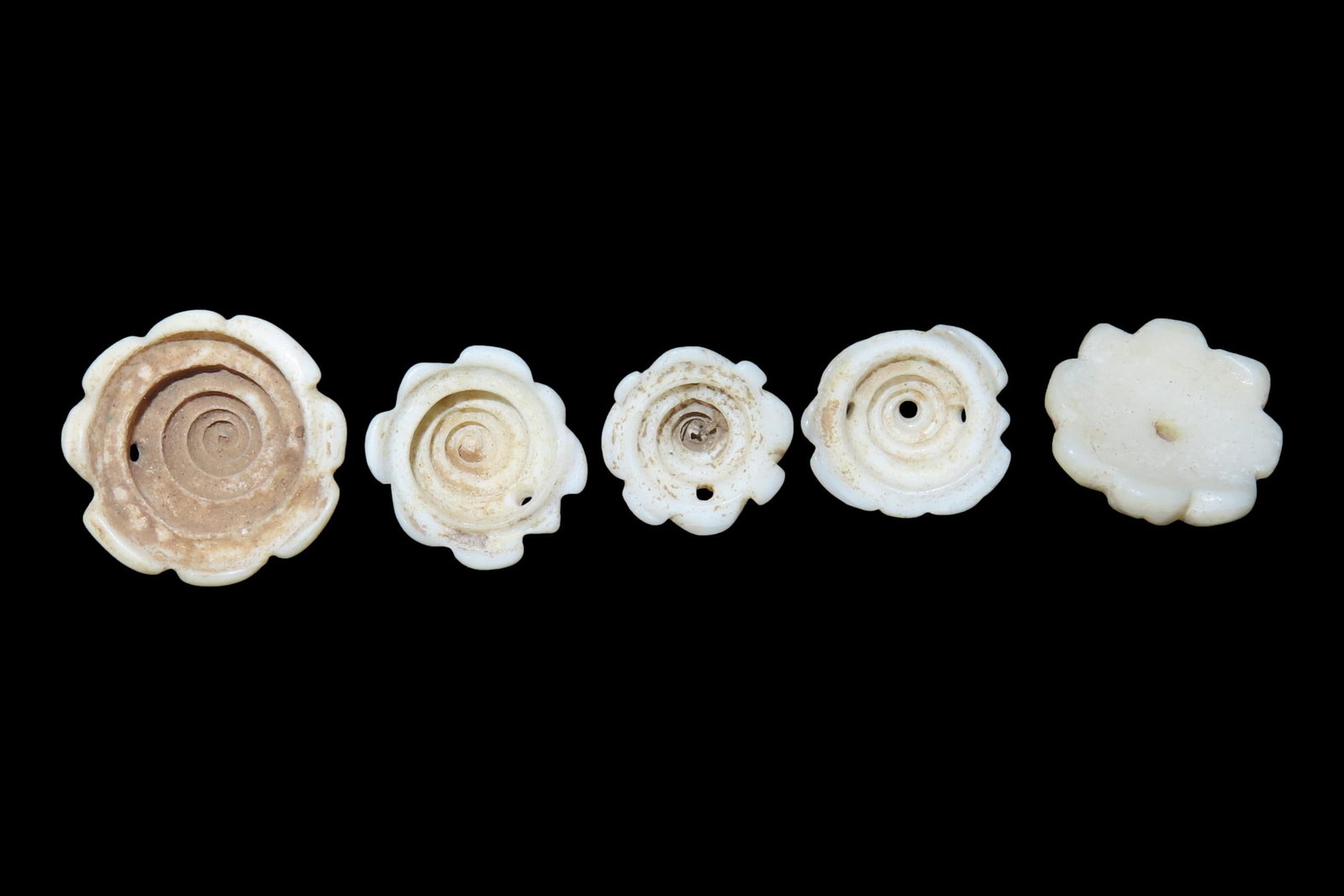 Lot of Antique Engraved Shell Hair Adornment Beads found in West Africa. (1 of 3)