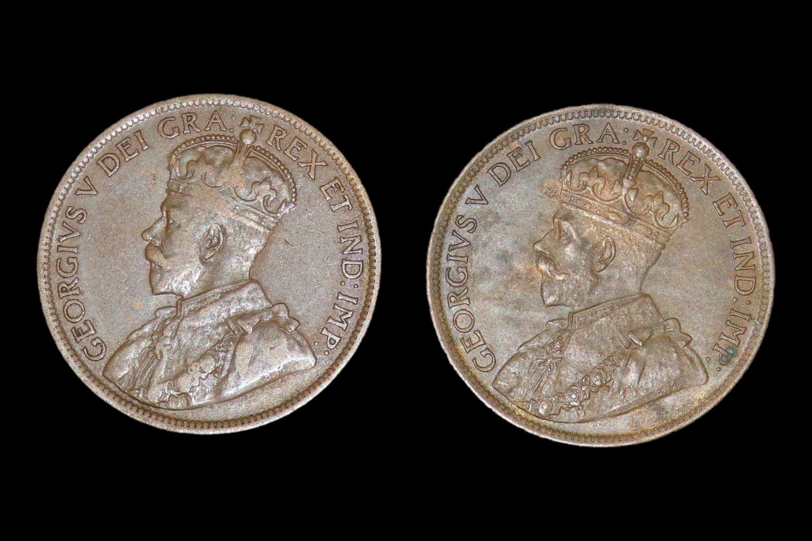 Pair of Canadian Large Cent, 1916 & 1917. Penny, Great Condition. Canada Obsolete Currency, Money, (1 of 3)