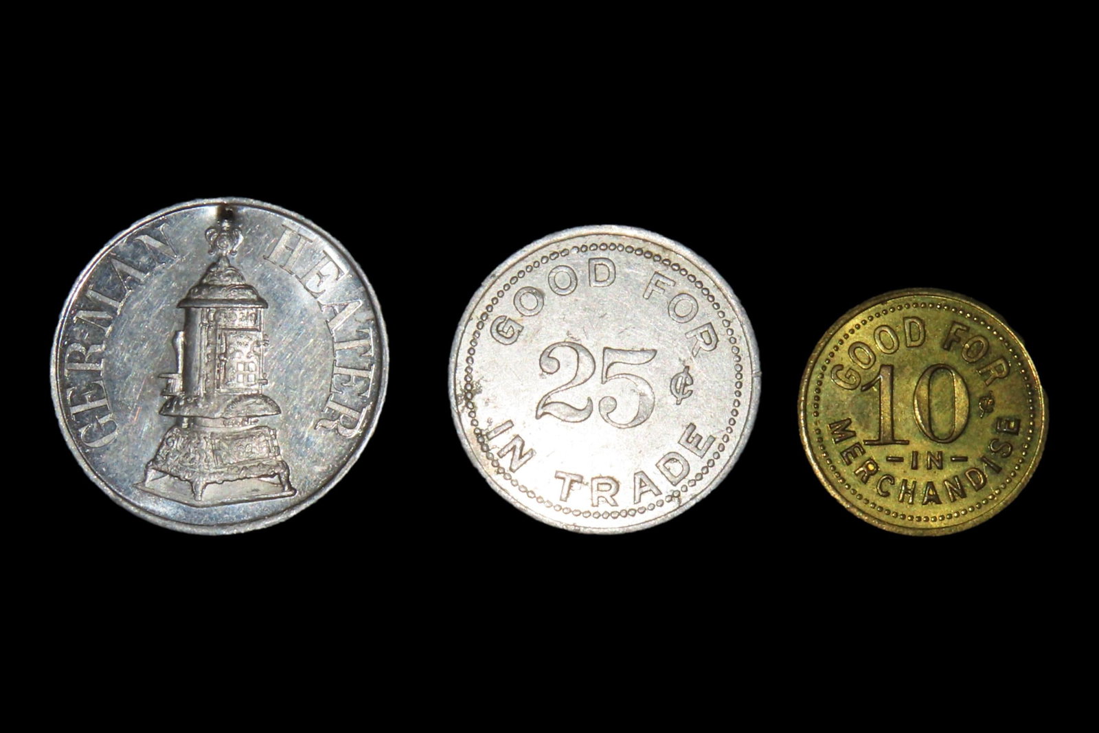 Vintage Lot of early 1900's Quincy Illinois Store Advertising Trade Tokens. Bird's Drug Store, K of (1 of 5)