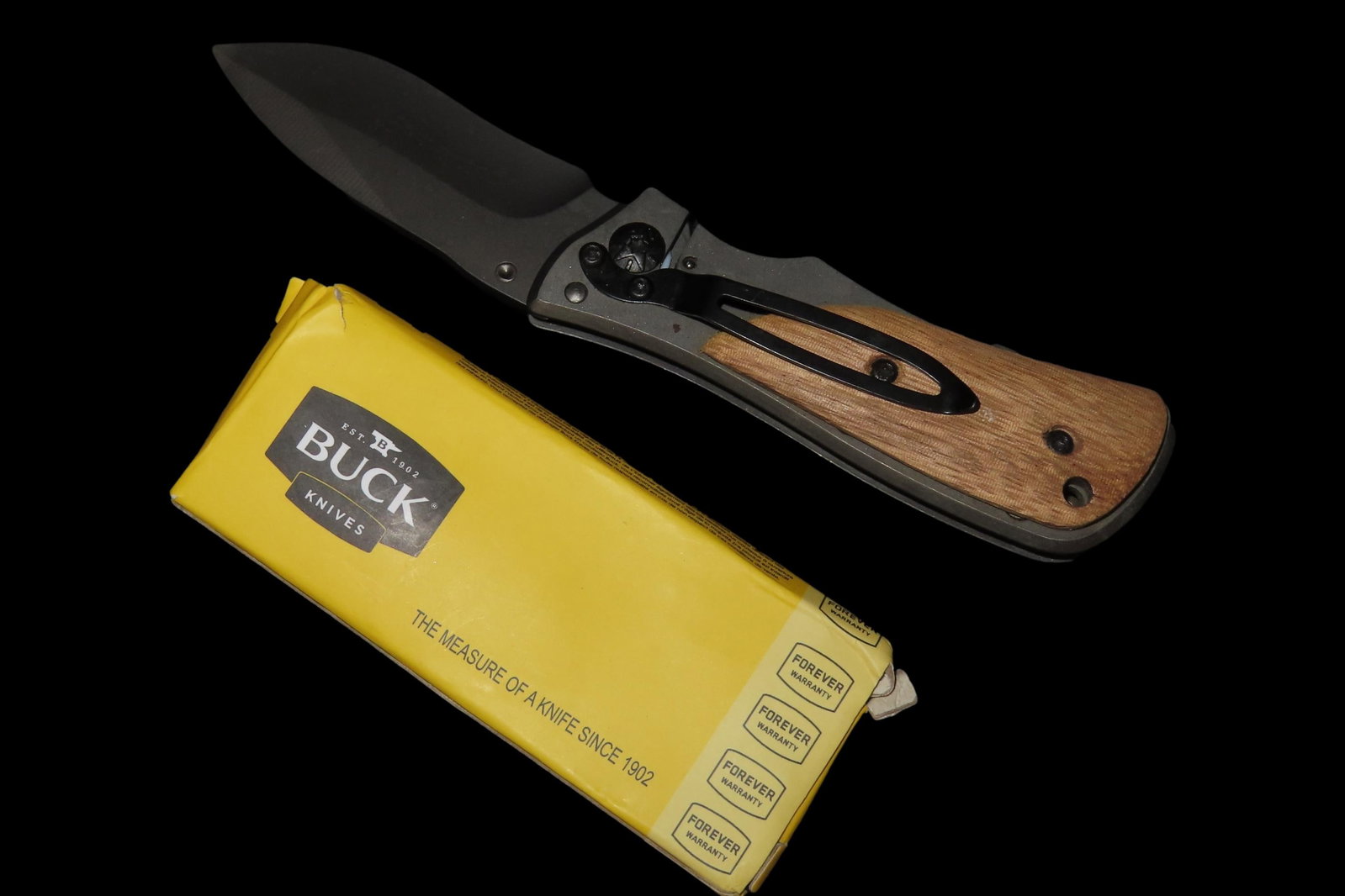 BUCK SINGLE BLADE POCKET KNIFE, HUNTING KNIFE, GREAT DESIGN (1 of 5)