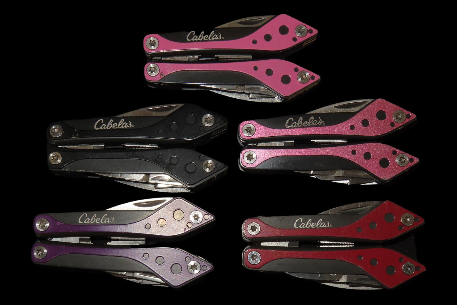 Lot of 5 New Cabela's Brand Pocket Knife Multi Tools, Pliars, Knife, Flat & Phillips Screwdriver, (1 of 7)