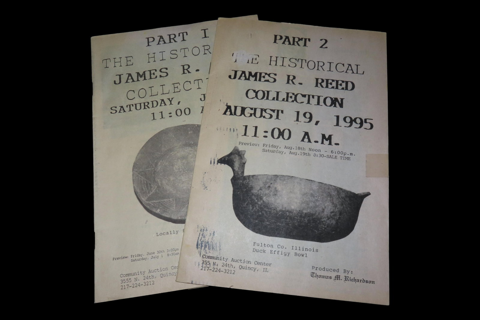 Part 1 and 2 Auction Catalogs from James Reed Auction, 1995 (1 of 8)