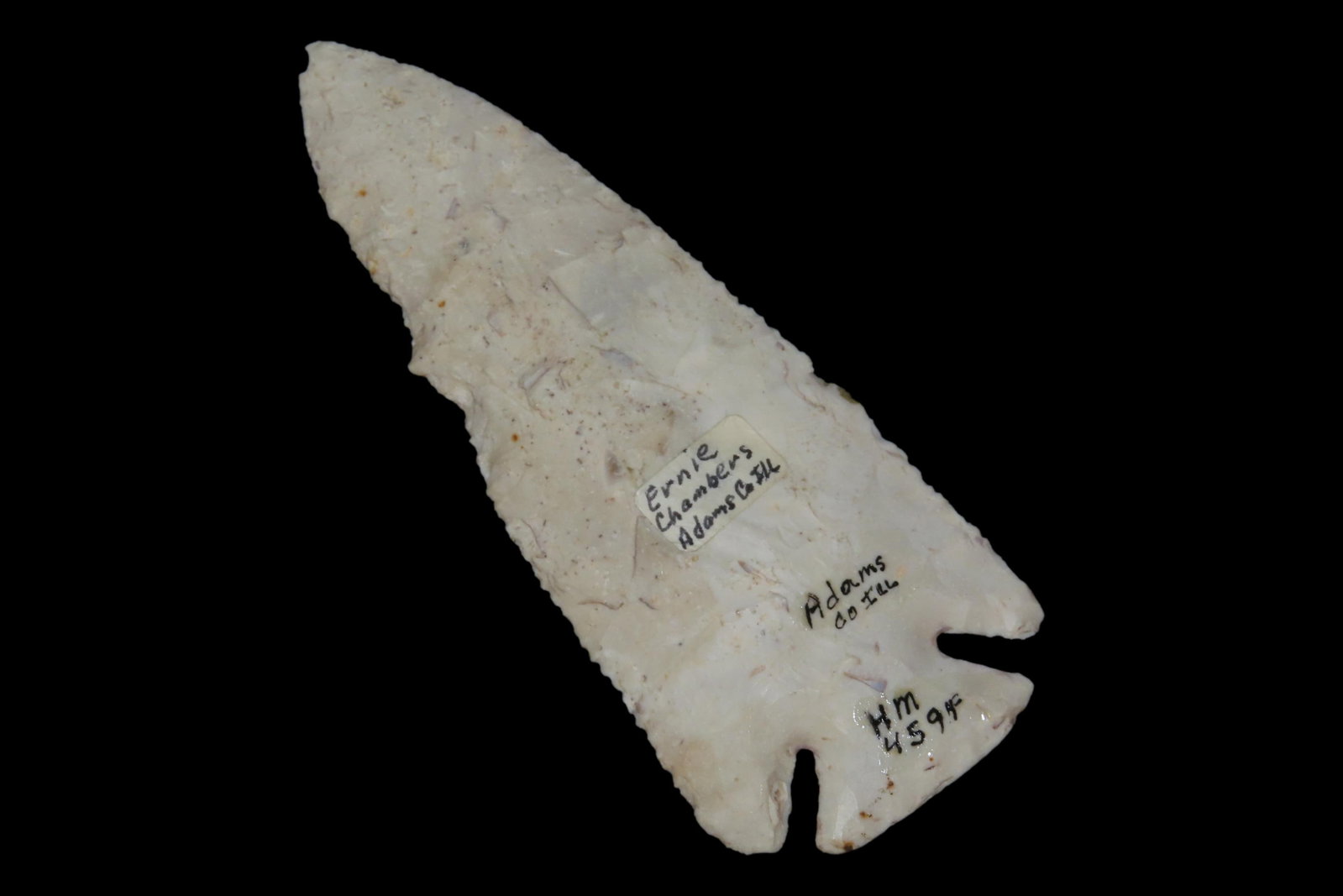 4 1/2" Corner Notch, Adams Co., Illinois, Ex. Ernie Chambers, Ex. Herb Mangold Collection (1 of 6)