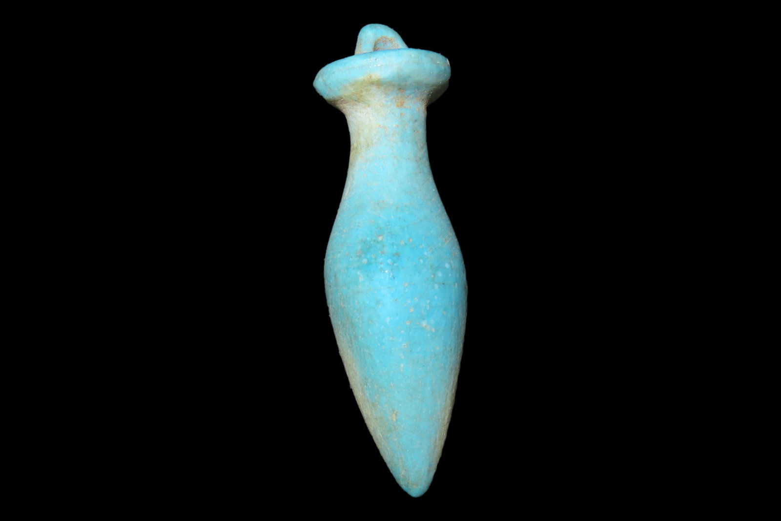 1 5/8" Egyptian Blue Stone Wadj (Papyrus) Amulet, Representing Youth and Physical Health (1 of 5)