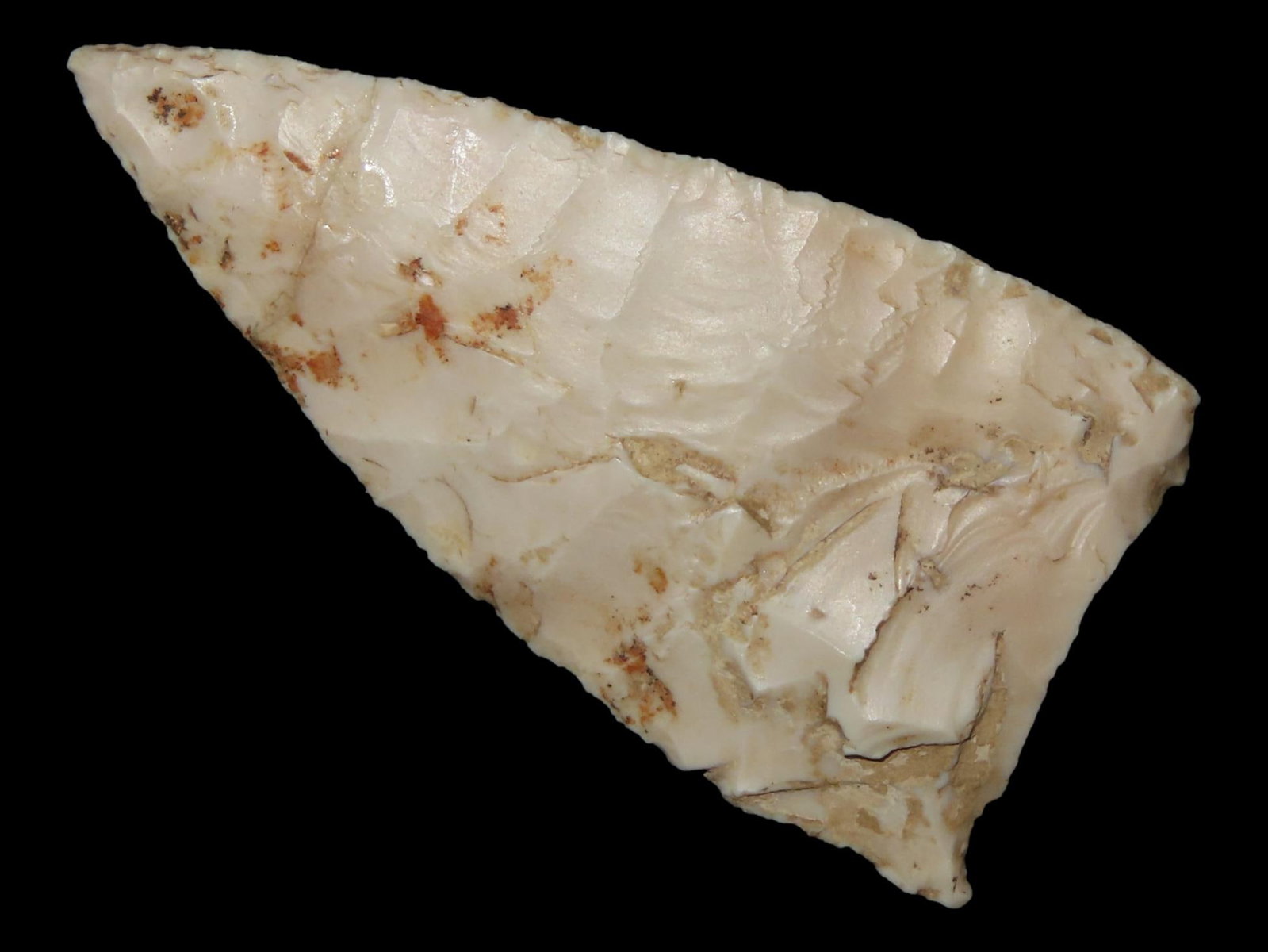 2 1/4" Kirk Snapped Base, Burlington Chert, Clay Co., Missouri, Well Made, Ex. George Robertson (1 of 6)