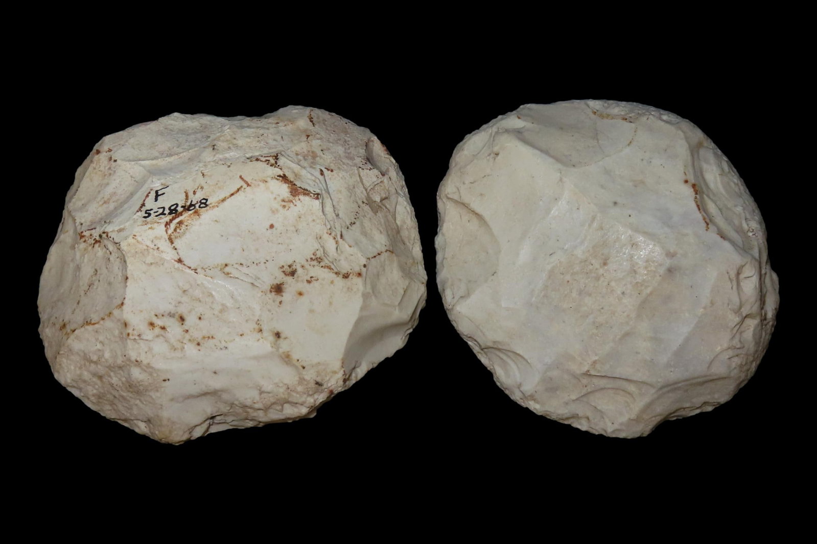 Lot of 2 Flint Pecking Tools, Kansas, Both from Same Site: Lot of 2 Flint Pecking Tools, Kansas, Both from Same Site