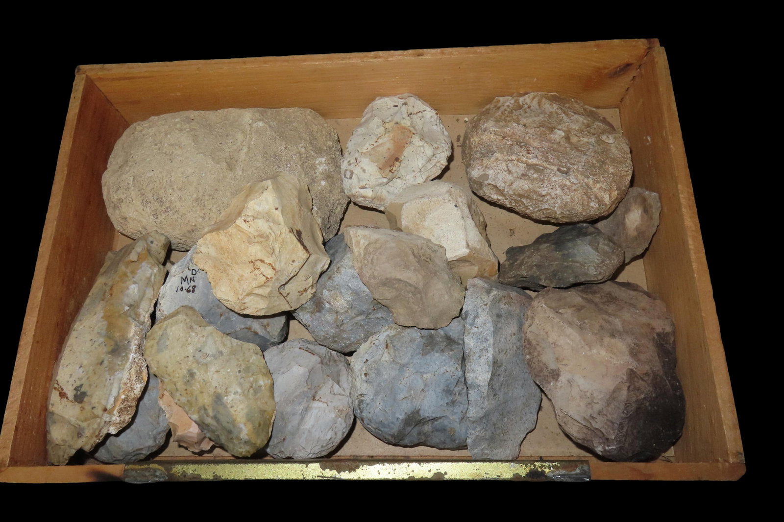 Box of Site Material, Flint Cores, Scrapers, and Miscellaneous Tools, Kansas (1 of 7)
