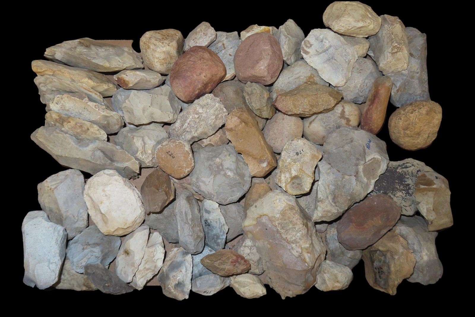 Box of Site Material, Flint Cores, Scrapers, and Miscellaneous Tools, Kansas (1 of 7)