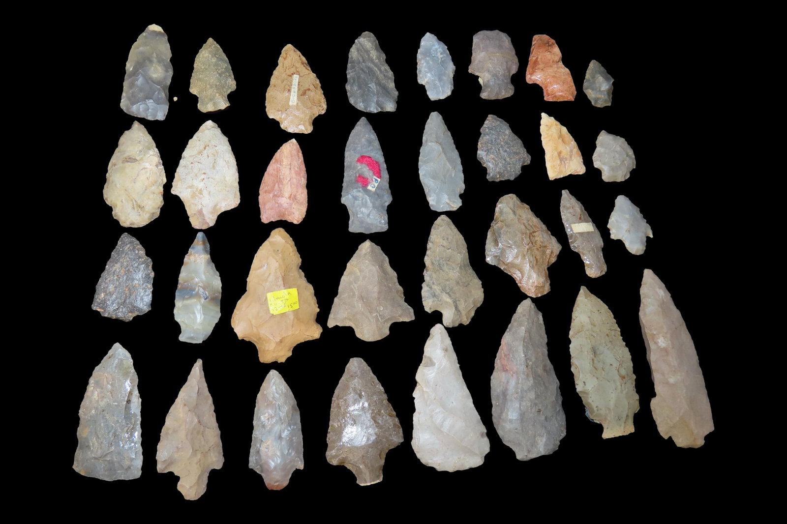 Lot of Miscellaneous Woodland and Archaic Arrowheads, Tennessee: Lot of Miscellaneous Woodland and Archaic Arrowheads, Tennessee