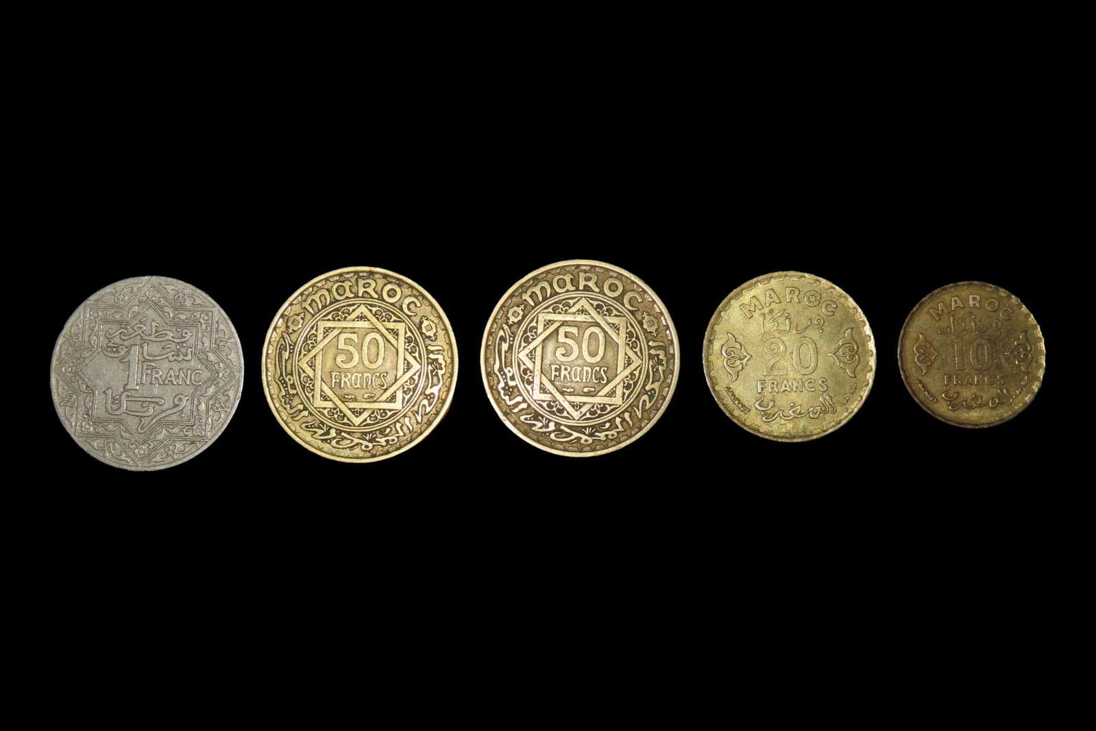 Lot of 5 Coins, Morocco: Lot of 5 Coins, Morocco