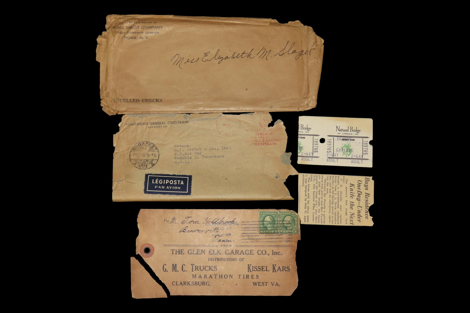 Lot of Various Postwar 1946 Newspaper Clippings and Bank Items (1 of 6)