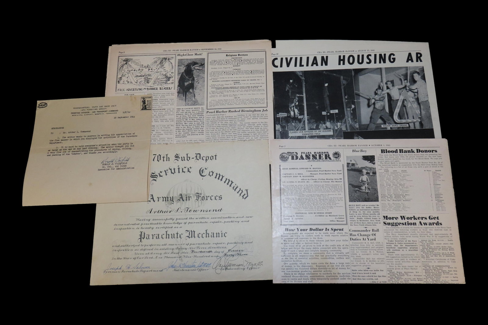 Lot of Pearl Harbor and Hawaii Printouts and Newspaper Clippings (1 of 7)