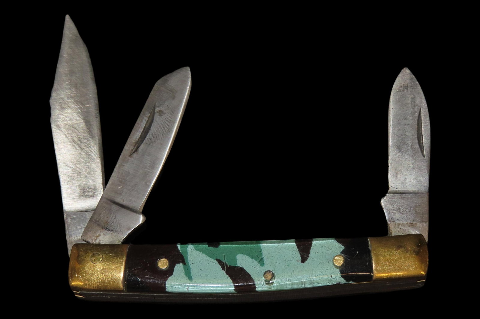 Vintage Three-Blade Pocket Knife, Pakistan: Vintage Three-Blade Pocket Knife, Pakistan