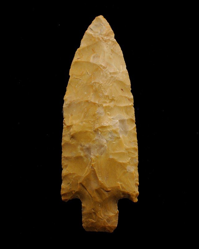 Southeast Iowa Archaic stemmed point 3.97" (1 of 2)