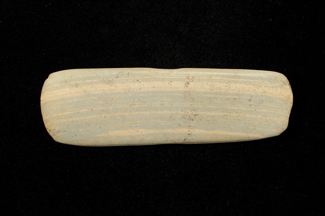 Banded Greenstone double bitted axe bannerstone, (1 of 5)