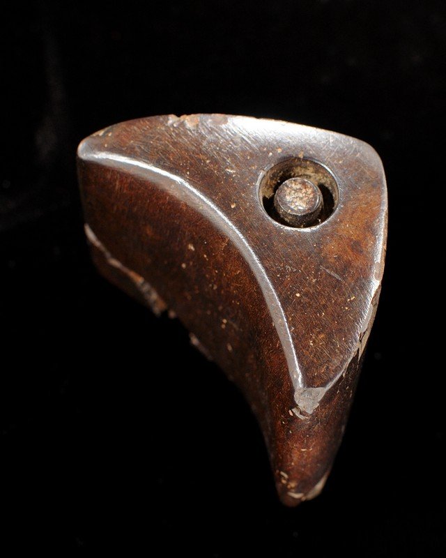 Very Rare Hematite Concave Hump Bannerstone Preform: Very Rare Hematite Concave Hump Bannerstone Preform, Titus County, Texas, Damage to One Corner.