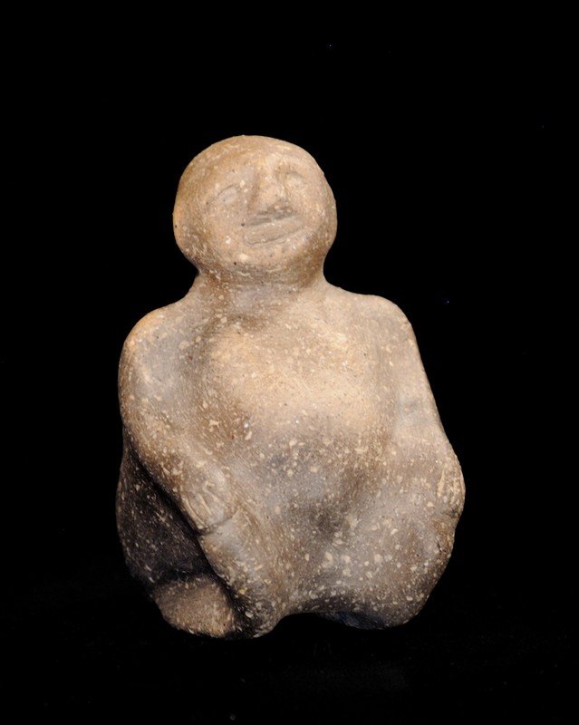 Rare miniature hooded human effigy water bottle, Walls (1 of 6)