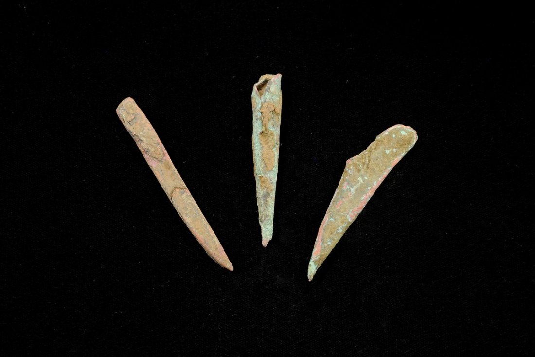 Lot of 3 Copper Artifacts, including 1 Socketed Arrow (1 of 1)