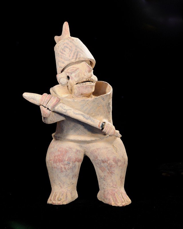 Colima Warrior Pottery Statue, Mexico, 16 1/2" tall (1 of 2)