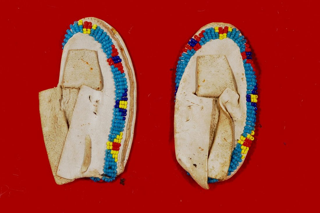 Plains Indian Beaded Baby Moccasins, 1890-1920, Great (1 of 1)