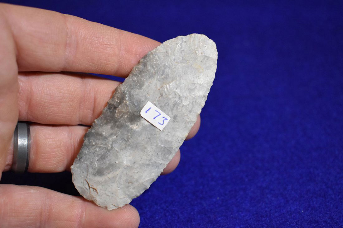 SIDE KNIFE, GREAT PALEO EDGE WORK, FLORENCE CHERT, (1 of 3)