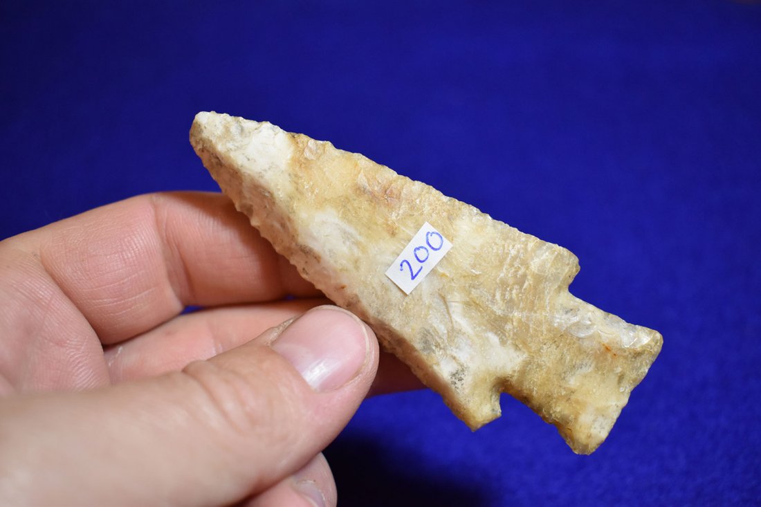 HARDIN, HIGH GRADE FLINT, 3 3/8", FOUND BY LEON: HARDIN, HIGH GRADE FLINT, 3 3/8", FOUND BY LEON CROWLEY NEAR BOONESBORO MISSOURI