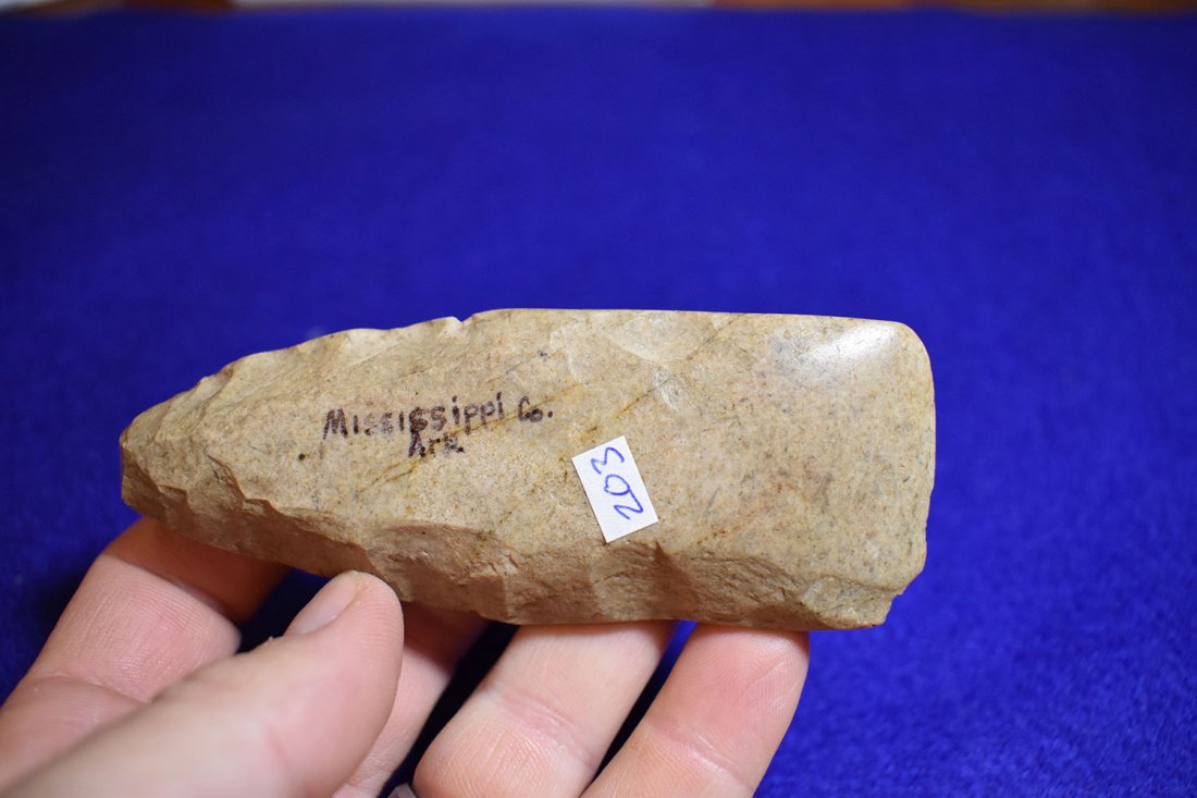 HIGHLY POLISHED FLINT CHISLE, MISSISSIPPI CO ARKANSAS, (1 of 4)